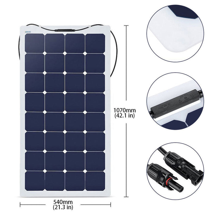 ACOPOWER Flexible Solar Panel Kit + MPPT / PWM Charge Controller + Choose Your Custom Package