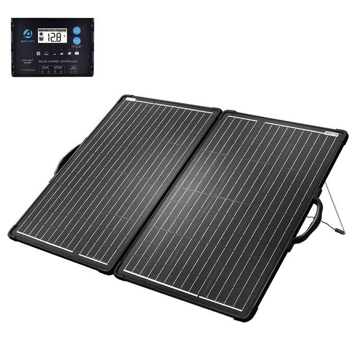 ACOPOWER Plk 120W Lightweight Briefcase with 20A Charge Controller Portable Solar Panel Kit