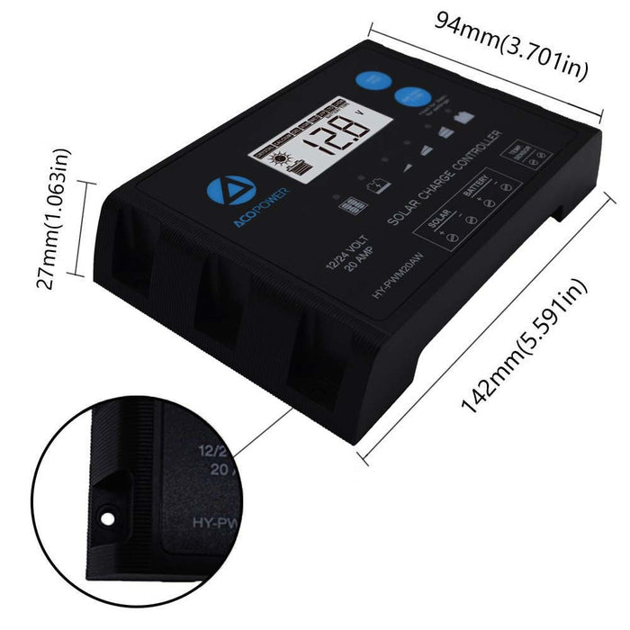 ACOPOWER Mono Solar RV Kits + MPPT / PWM Charge Controller + Choose Your Custom Package