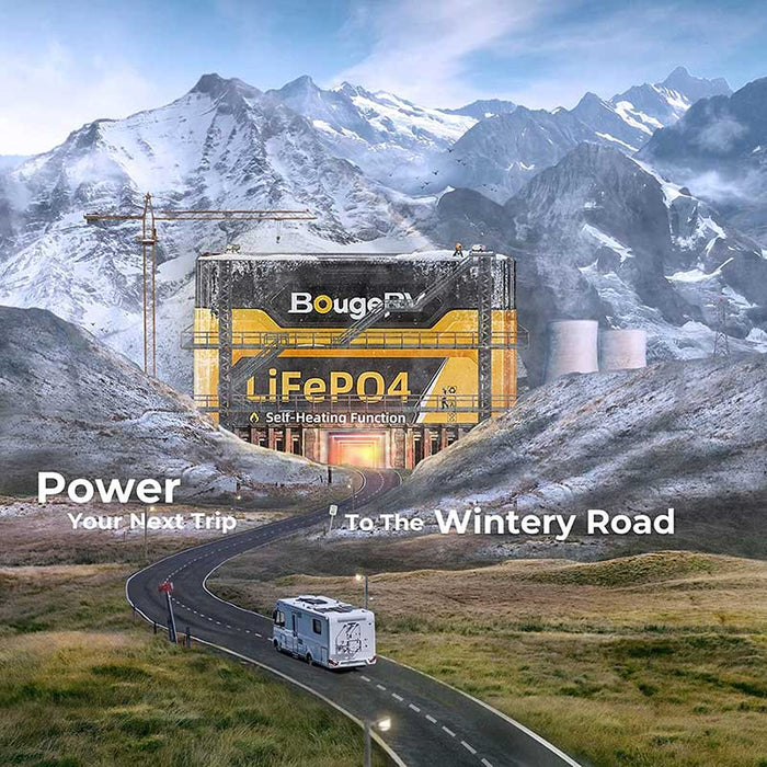 BougeRV 12V 1280Wh/100Ah Self-Heating LiFePO4 Battery