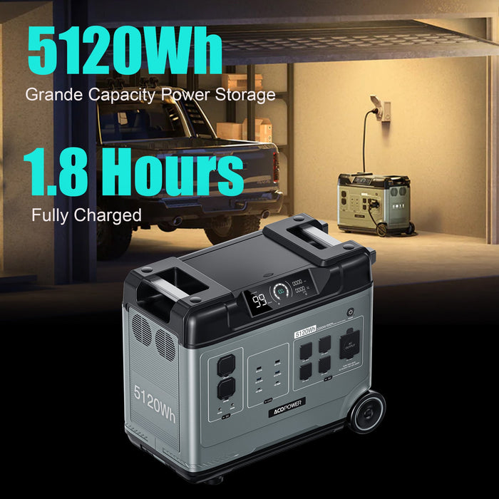 ACOPOWER P5000 Portable Power Station 5120Wh/2200W Solar Power Station