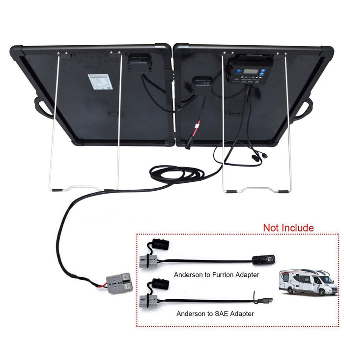 ACOPOWER Plk 120W Lightweight Briefcase with 20A Charge Controller Portable Solar Panel Kit