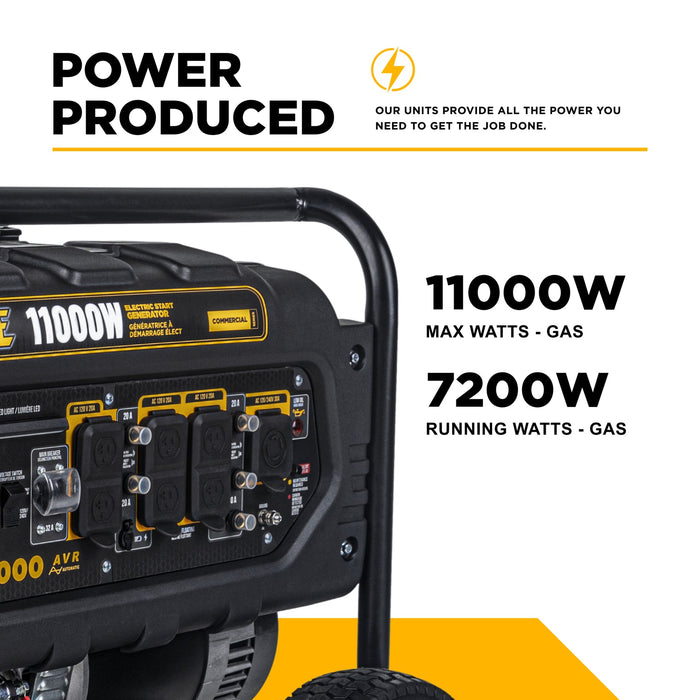 BE Power Equipment 11,000 Watt Generator Electric Start Portable Generator