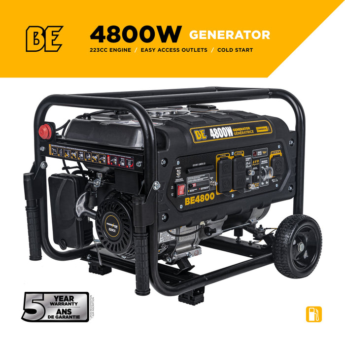 BE Power Equipment 4,800 Watt Portable Generator