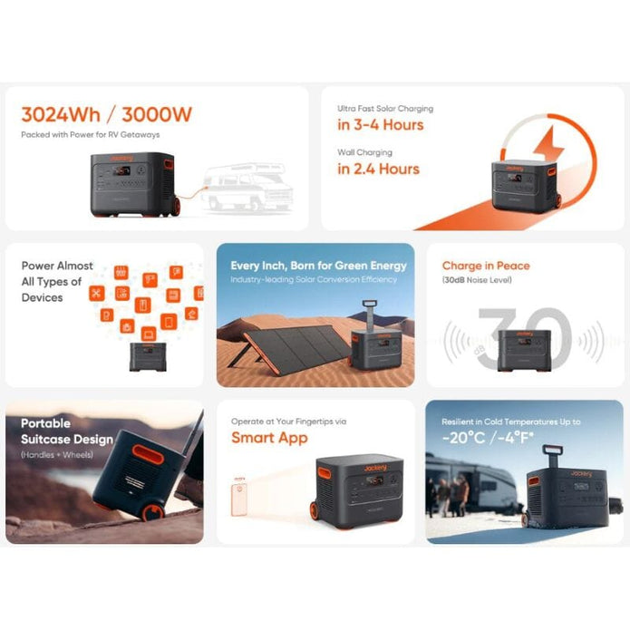 Jackery Explorer 3000 Pro + Solar Saga 1x 200W 3024Wh 3000W Solar Generator