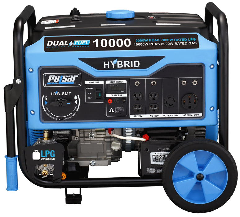 Pulsar 10,000 Watt Dual Fuel Portable Generator with Switch & Go Capability