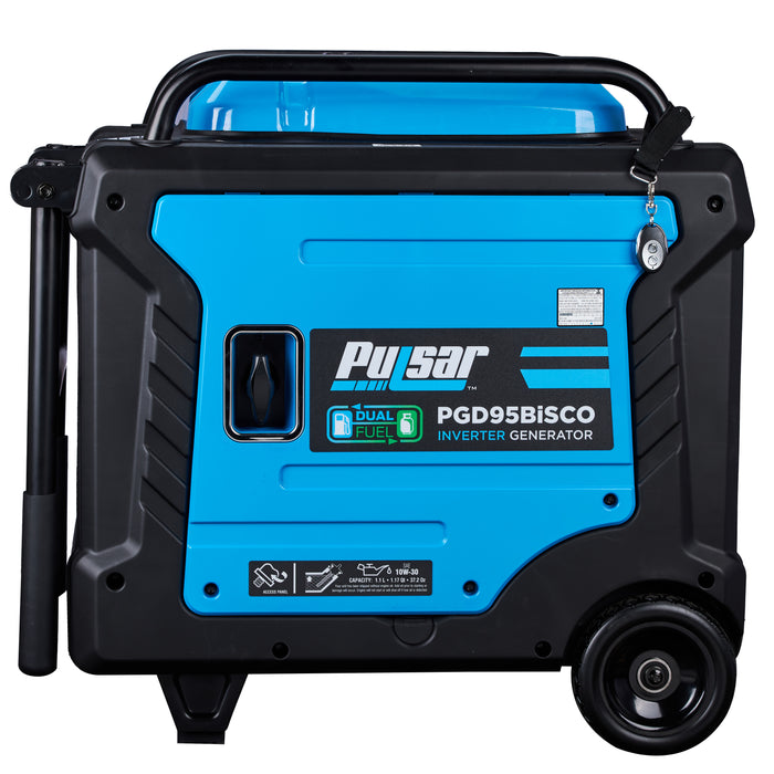 Pulsar 9,500 Watt Super Quiet Dual Fuel Inverter Generator with CO Alert and Remote Start