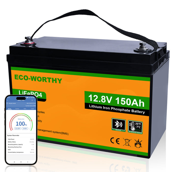 ECO-WORTHY LiFePO4 12V 150Ah Lithium Iron Phosphate Battery