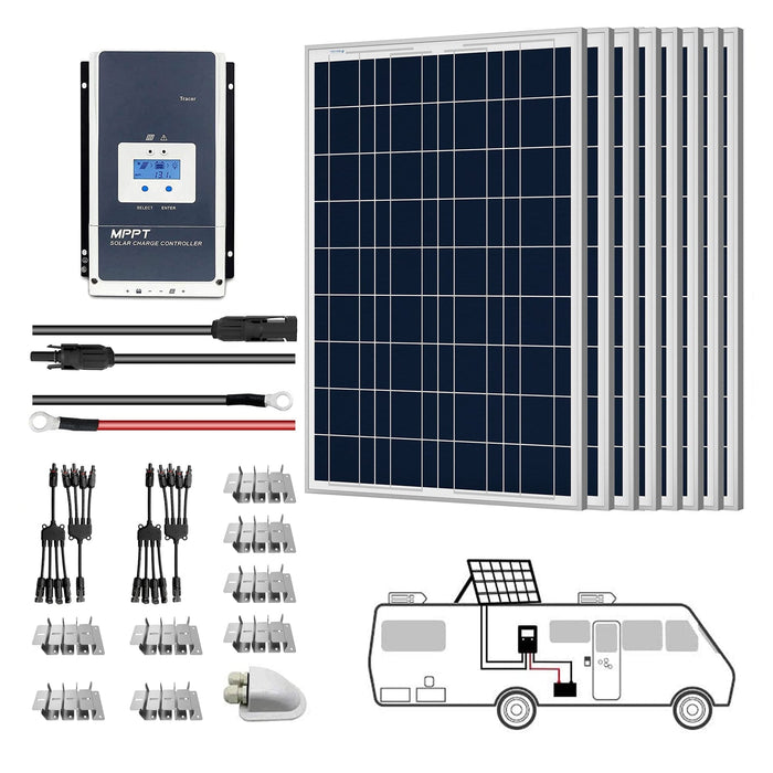 ACOPOWER 12V Polycrystalline Solar RV Kits + MPPT / PWM Charge Controller Solar Kit + Choose You Custom Package