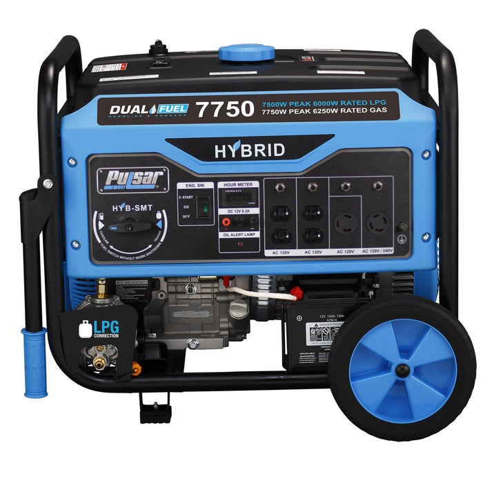 Pulsar 7750W Dual Fuel Portable Generator with Switch & Go Capability